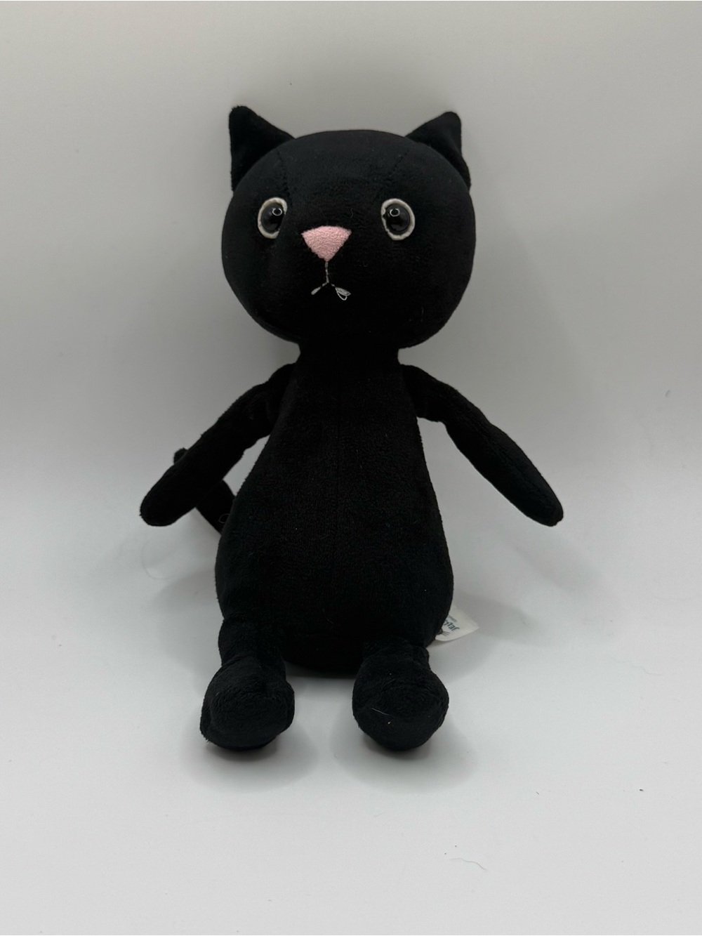 retired Jellycat Black Kitty Cat velour plush 9in